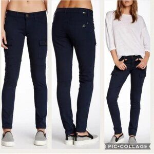 DL1961 Angie dark wash blue jeans Sz 25 cargo low rise skinny fit festivals y2k